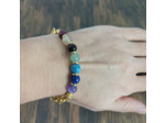 Bracelet 7 chakras gros maillons doré