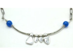 Collier famille bleu argenté