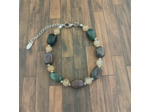 Bracelet agate Africaine et citrine argenté