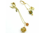 Boucles d'oreilles asymétriques oiseau et Murano – Salvia