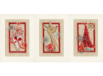 3 Cartes de voeux Symboles modernes de Noël aïda