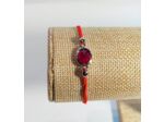 Bracelet élastique argenté/rouge