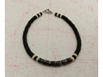 Bracelet homme pierres naturelles heishi labradorite/noir/greige