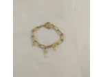 Bracelet grosse chaîne doré clé/cadenas