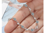Bracelet en argent zircon en forme de cœur 1