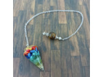 Pendule orgonite citrine/péridot/aventurine/turquoise/lapis lazuli/corail...