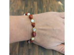 Bracelet Jaspe rouge et nacre doré