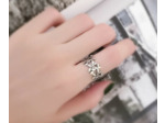 Bague en argent, grandes feuilles