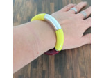 Bracelet tube jaune bordeaux argenté 36mm
