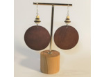 B.O. en bois rondes marron/blanc