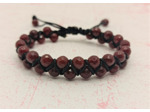 Bracelet double rang en perles de Jade rouge rubis