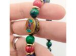 Bracelet chrysocolle/jade rouge, perle tibétaine
