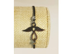 Bracelet élastique argenté/noir/ange