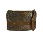 Mila Louise Nina SL2 Effet Panthère Sac et Pochette Chataigne