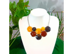 Collier Vivalda tons jaune-marron en ivoire végétal