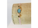 Bracelet élastique doré/bleu/rose