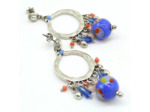 Boucles d'oreilles pampilles argentées Murano Sillage