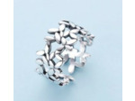 Bague en argent, grandes feuilles