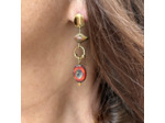 Boucles d'oreilles fleurs terracota Soryne