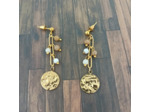 Boucles d'oreilles dorées/jade