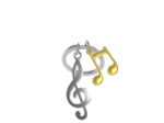 Metalmorphose Porte-clés 3D Clé De Sol Et Note De Musique