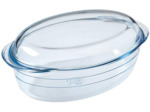 Ô cuisine 7541467 cocotte Ovale en Verre Borosilicate 3L, Silicone, Transparent, 3 litres