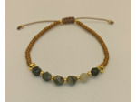 Bracelet jade verte/doré/bronze