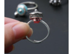 Bague roue de prière rotatif argenté 1
