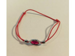 Bracelet élastique argenté/rouge