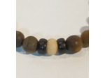 Agate beige, bois gravé, œil de tigre mat, pierre de lave