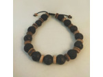 Bracelet ajustable pierres de lave bois de Cocotier