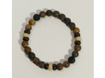 Agate beige, bois gravé, œil de tigre mat, pierre de lave