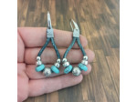 Boucles d'oreilles cuir et pierres naturelles 5