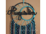 Attrape rêves prénom personnalisable, bleu Marine et turquoise