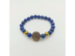 Bracelet lapis lazuli/hématite, perle tibétaine