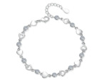 Bracelet en argent cœurs zircon 2