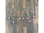 Créoles bleu blanc rouge et acier inoxydable
