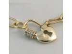 Collier grosse chaîne doré cadenas