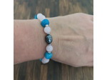 Bracelet bouddha quartz rose/agate/hématite