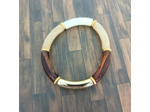Bracelet tube tons marron beige blanc doré 32mm