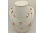 Collier triple en perles Murano et perles rose 3D