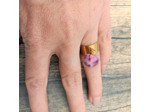 Bague à pompon rose doré
