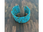 Bracelet multicouches (16) perles de rocaille turquoise