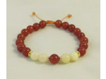Bracelet ajustable cornaline /jade jaune