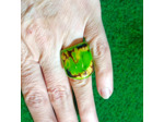 Bague verte en ivoire végétal