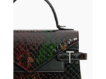 Le Tanneur Emilie Sac A Main Double Rabat En Cuir Effet Python Multicolor