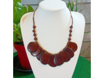 Collier Francine marron en ivoire végétal