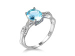 bague en argent topaz bleu ciel