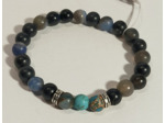 Agate mat bleu foncé, turquoise