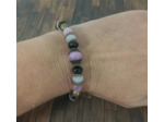 Bracelet en perles naturelles rose/bronze
